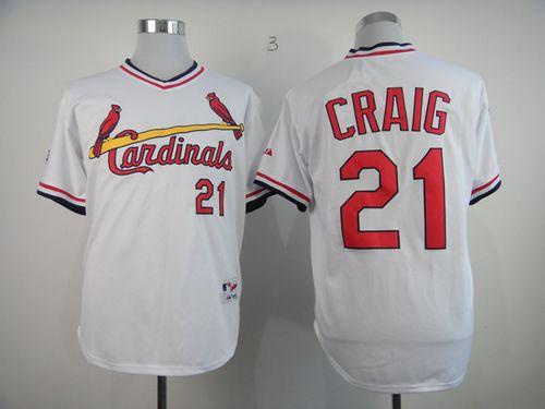 Cardinals #21 Allen Craig White 1982 Turn Back The Clock Stitched MLB Jersey