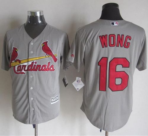 Cardinals #16 Kolten Wong Grey New Cool Base Stitched MLB Jersey