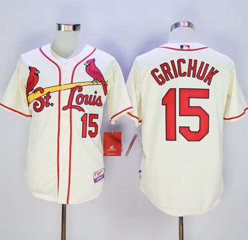 Cardinals #15 Randal Grichuk Cream Cool Base Stitched MLB Jersey