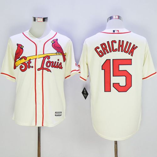 Cardinals #15 Randal Grichuk Cream New Cool Base Stitched MLB Jersey