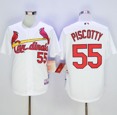 Cardinals #55 Stephen Piscotty White Cool Base Stitched MLB Jersey