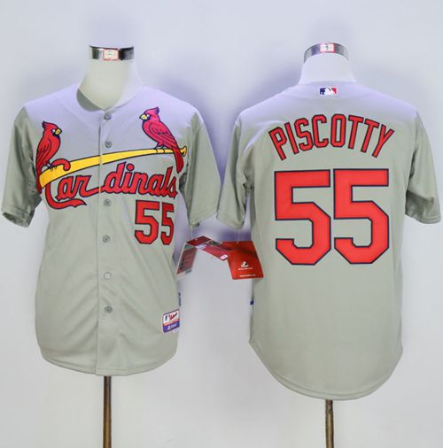 Cardinals #55 Stephen Piscotty Grey Cool Base Stitched MLB Jersey