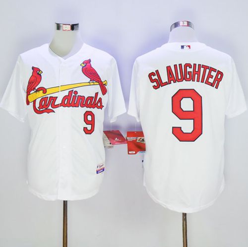 Cardinals #9 Enos Slaughter White Cool Base Stitched MLB Jersey