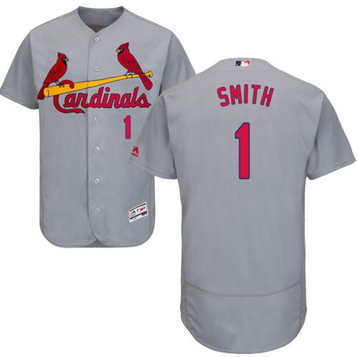 Cardinals #1 Ozzie Smith Grey Flexbase Authentic Collection Stitched MLB Jersey