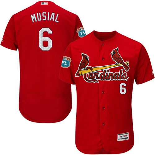 Cardinals #6 Stan Musial Red Flexbase Authentic Collection Stitched MLB Jersey