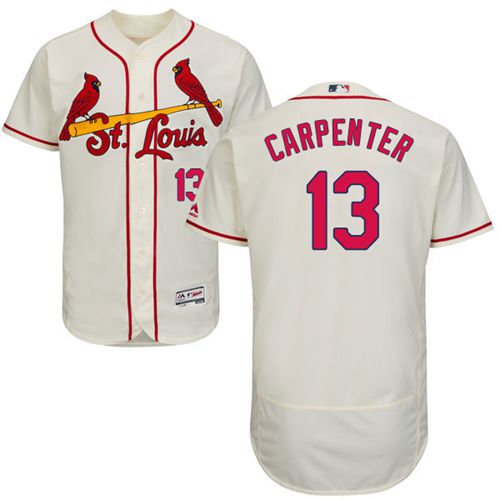 Cardinals #13 Matt Carpenter Cream Flexbase Authentic Collection Stitched MLB Jersey