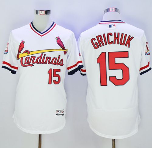 Cardinals #15 Randal Grichuk White Flexbase Authentic Collection Cooperstown Stitched MLB Jersey