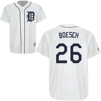 Tigers #26 Brennan Boesch White Stitched MLB Jersey
