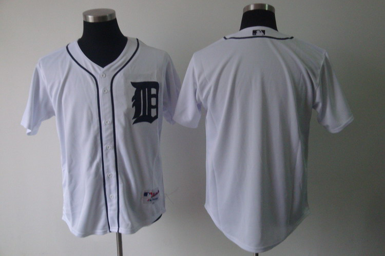 Tigers Blank White Cool Base Stitched MLB Jersey