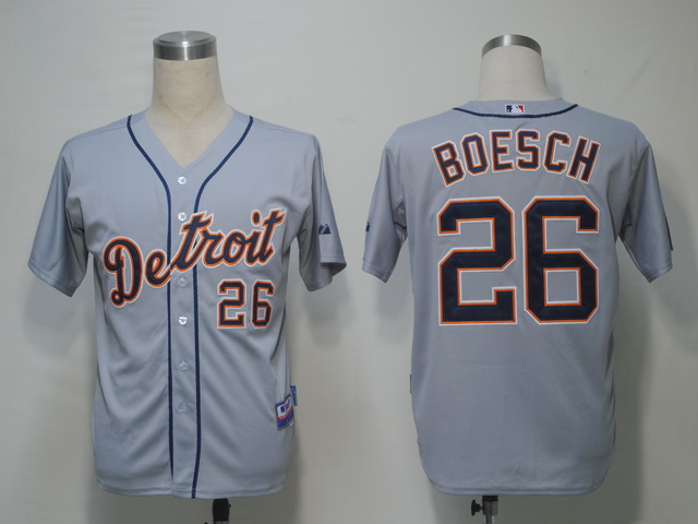 Tigers #26 Brennan Boesch Grey Cool Base Stitched MLB Jersey