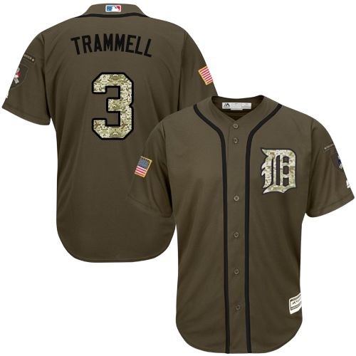Tigers #3 Alan Trammell Green Salute to Service Stitched MLB Jersey