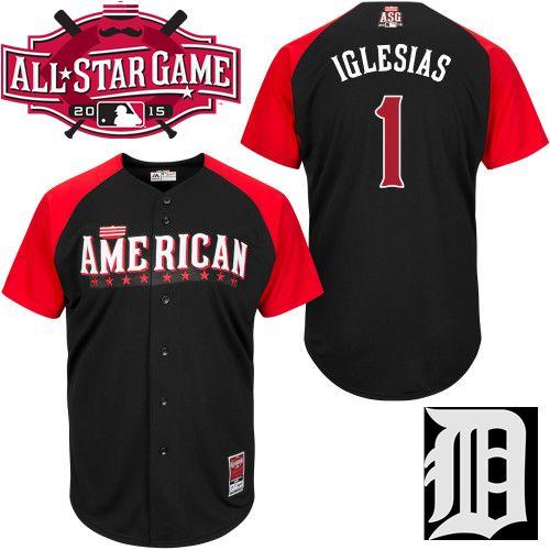 Tigers #1 Jose Iglesias Black 2015 All Star American League Stitched MLB Jersey