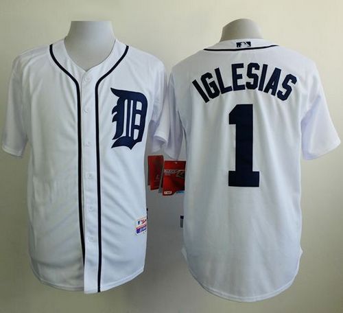 Tigers #1 Jose Iglesias White Cool Base Stitched MLB Jersey