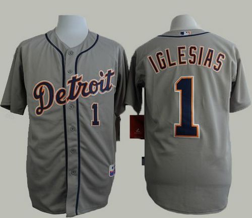 Tigers #1 Jose Iglesias Grey Cool Base Stitched MLB Jersey