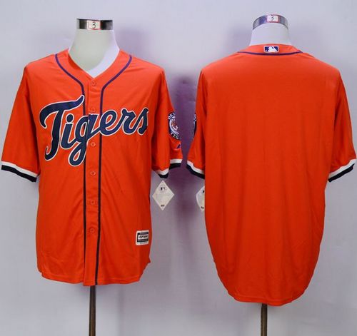 Tigers Blank Orange New Cool Base Stitched MLB Jersey