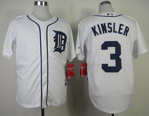 Tigers #3 Ian Kinsler White Cool Base Stitched MLB Jersey