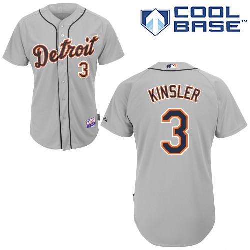 Tigers #3 Ian Kinsler Grey Cool Base Stitched MLB Jersey