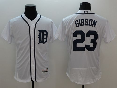 Tigers #23 Kirk Gibson White Flexbase Authentic Collection Stitched MLB Jersey