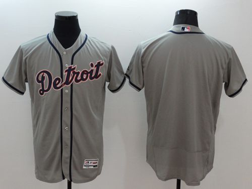 Tigers Blank Grey Flexbase Authentic Collection Stitched MLB Jersey