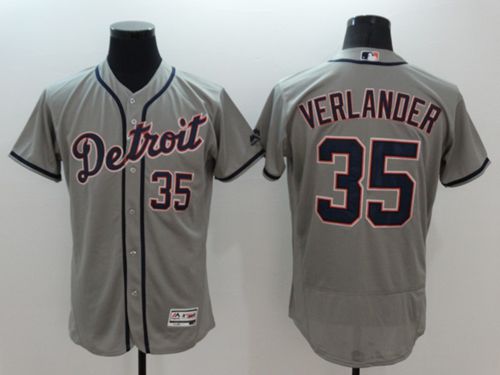 Tigers #35 Justin Verlander Grey Flexbase Authentic Collection Stitched MLB Jersey
