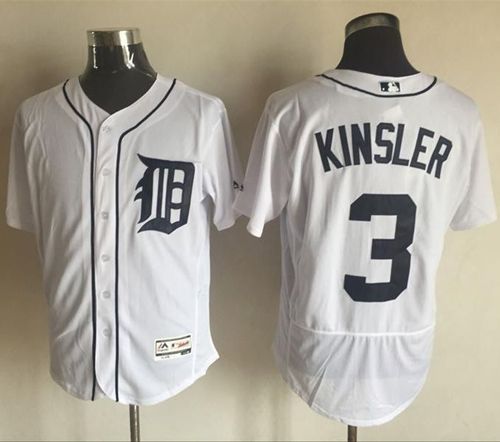 Tigers #3 Ian Kinsler White Flexbase Authentic Collection Stitched MLB Jersey