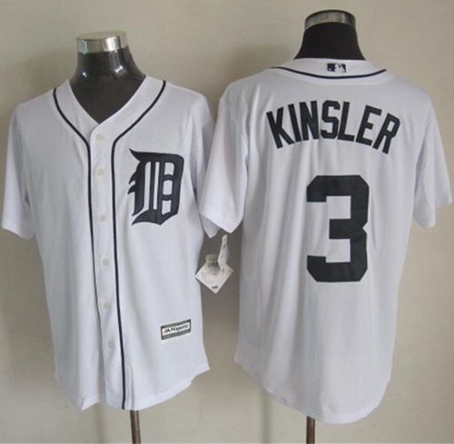 Tigers #3 Ian Kinsler New White Cool Base Stitched MLB Jersey