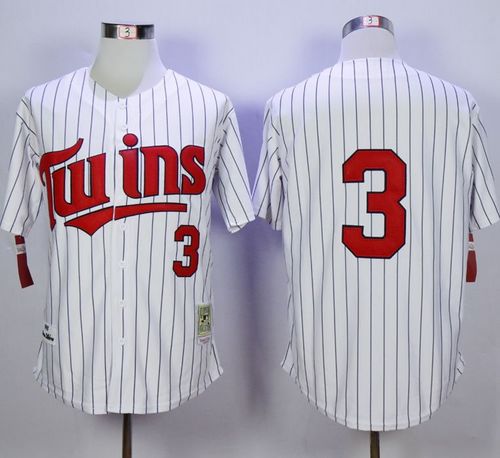 Mitchell And Ness 1991 Twins #3 Harmon Killebrew White(Blue Strip) Throwback Stitched MLB Jersey
