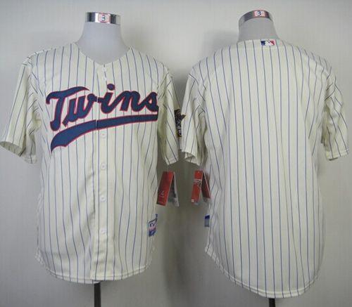 Twins Blank Cream Cool Base Stitched MLB Jersey