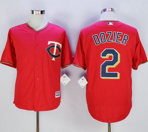 Twins #2 Brian Dozier Red New Cool Base Stitched MLB Jersey