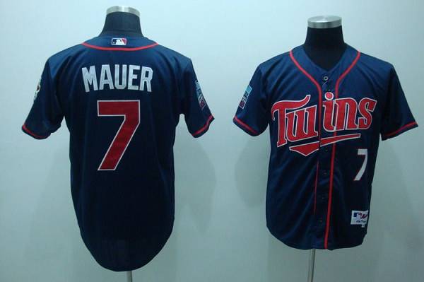 Twins #7 Joe Mauer Stitched Navy Blue Cool Base MLB Jersey