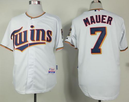 Twins #7 Joe Mauer White Home Cool Base Stitched MLB Jersey