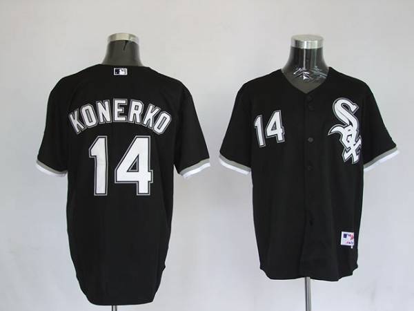 White Sox #14 Paul Konerko Stitched Black MLB Jersey