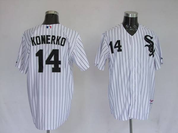 White Sox #14 Paul Konerko Stitched White MLB Jersey