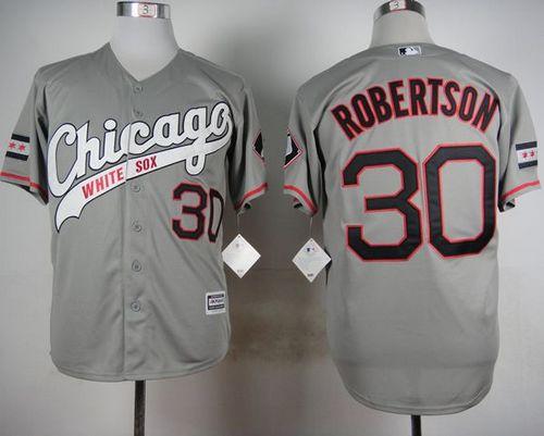 White Sox #30 David Robertson Grey New Cool Base Stitched MLB Jersey