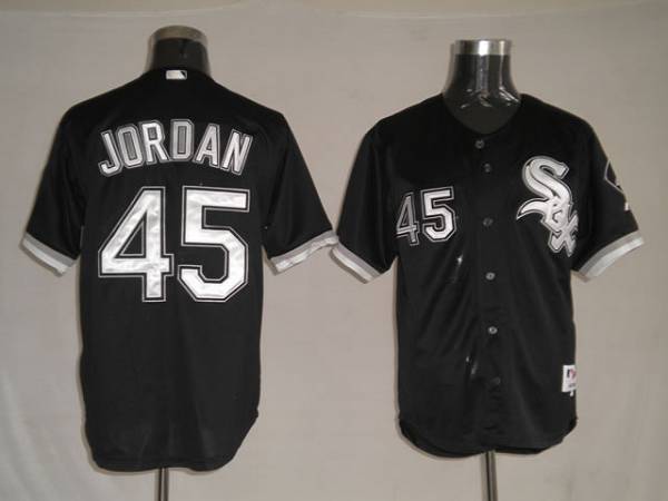 White Sox #45 Michael Jordan Stitched Black MLB Jersey