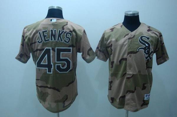 White Sox #45 Bobby Jenks Stitched Camouflage MLB Jersey