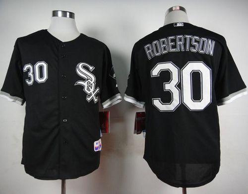 White Sox #30 David Robertson Black Cool Base Stitched MLB Jersey