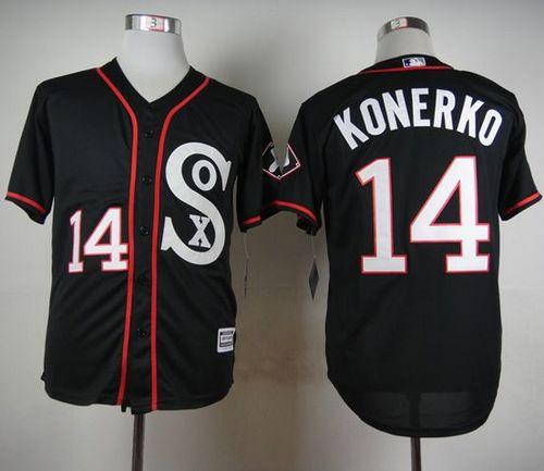 White Sox #14 Paul Konerko Black New Cool Base Stitched MLB Jersey