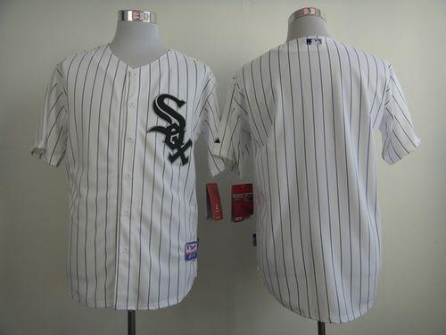 White Sox Blank White Black Strip Stitched MLB Jersey