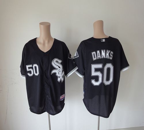 White Sox #50 John Danks Black Cool Base Stitched MLB Jersey