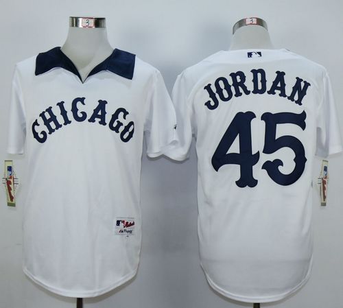 White Sox #45 Michael Jordan White 1976 Turn Back The Clock Stitched MLB Jersey