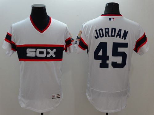 White Sox #45 Michael Jordan White Flexbase Authentic Collection Stitched MLB Jersey