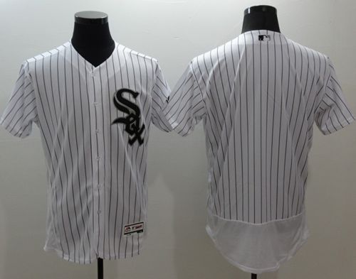 White Sox Blank White(Black Strip) Flexbase Authentic Collection Stitched MLB Jersey