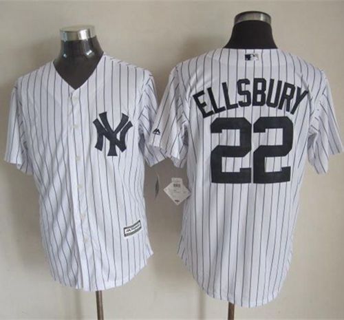 Yankees #22 Jacoby Ellsbury New White Strip Cool Base Stitched MLB Jersey
