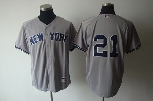 Yankees #21 Paul O'Neill Grey Stitched MLB Jersey