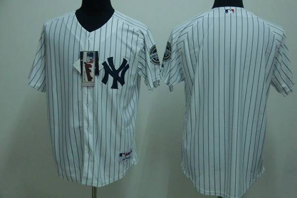 Yankees Blank Stitched White MLB Jersey