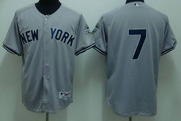 Yankees #7 Mickey Mantle Stitched Grey MLB Jersey