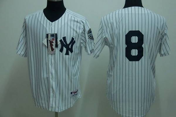 Yankees #8 Yogi Berra Stitched White MLB Jersey
