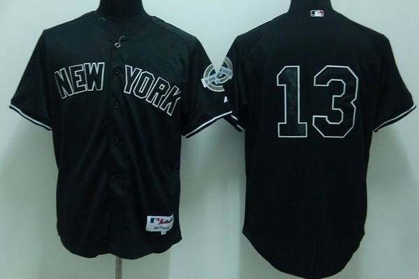 Yankees #13 Alex Rodriguez Stitched Black MLB Jersey