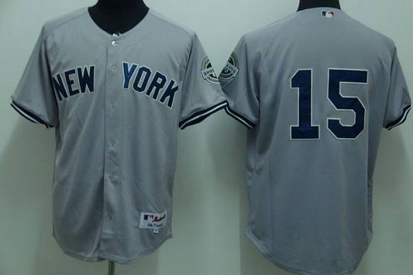 Yankees #15 Thurman Munson Stitched Grey MLB Jersey